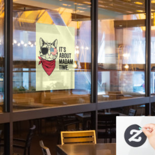 Madam Time President 2024 Kamala Harris DNC Rally Window Cling