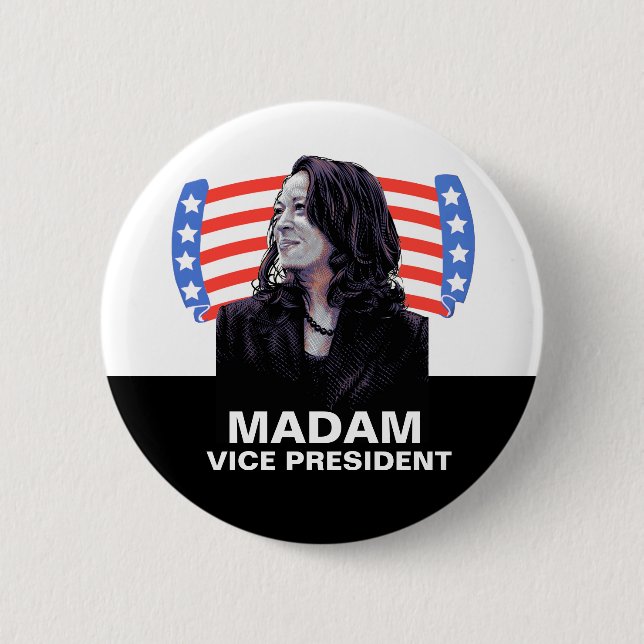 Madam Vice President 6 Cm Round Badge (Front)