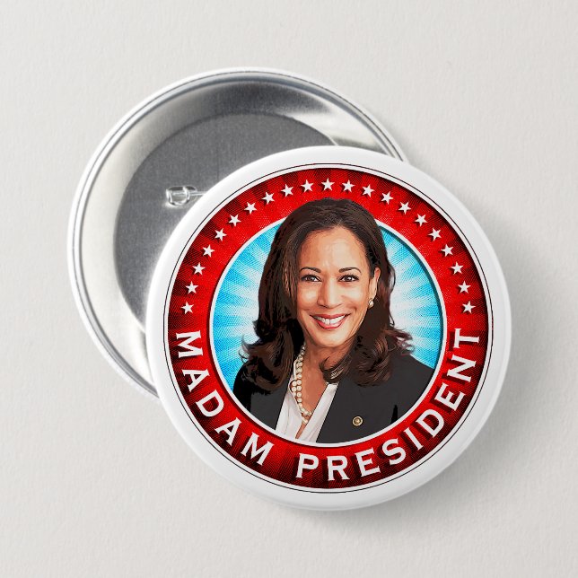 Madam Vice President 7.5 Cm Round Badge (Front & Back)