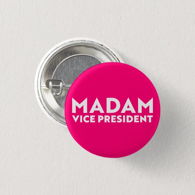 Madam Vice President kamala harris hot Pink modern 3 Cm Round Badge (Front & Back)