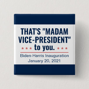 Madam Vice-President Kamala Harris Inauguration 15 Cm Square Badge