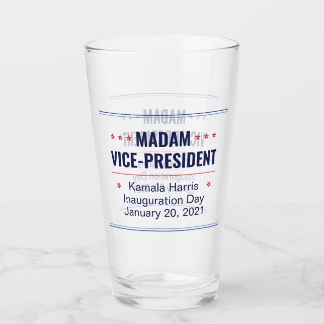 Madam Vice-President Kamala Harris Inauguration Glass (Front)