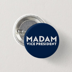 "Madam Vice President" kamala harris navy blue 3 Cm Round Badge