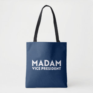 "Madam Vice President" kamala harris navy blue Tote Bag