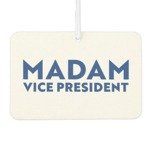 Madam Vice President white blue modern typography Car Air Freshener