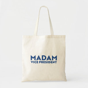 Madam Vice President white blue modern typography  Tote Bag