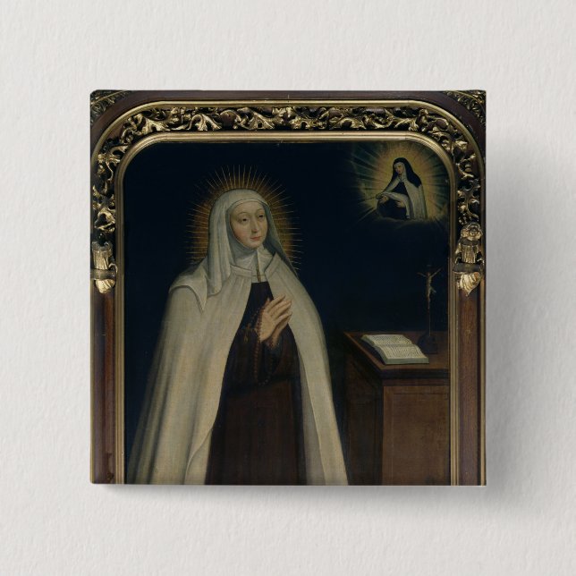 Madame Acarie  known as Marie de l'Incarnation 15 Cm Square Badge (Front)