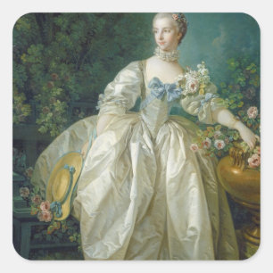Madame Bergeret, c. 1766 (oil on canvas) Square Sticker