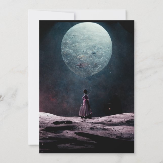 Madame butterfly on the moon thank you card (Front)