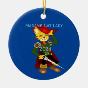 Madame Cat Lady 2024 for President Thunder_Cove Ceramic Tree Decoration