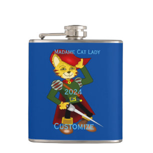 Madame Cat Lady 2024 for President Thunder_Cove Hip Flask