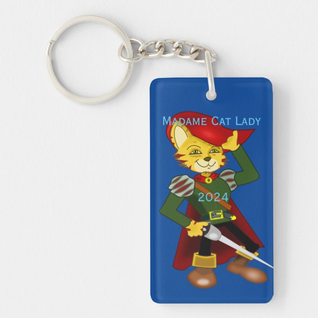 Madame Cat Lady 2024 for President Thunder_Cove  Key Ring (Front)
