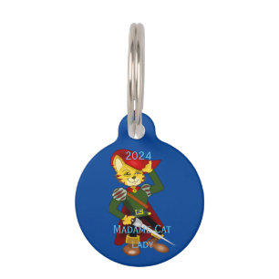 Madame Cat Lady 2024 for President Thunder_Cove Pet Tag
