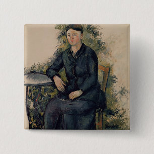 Madame Cezanne in the Garden, 1880-82 15 Cm Square Badge