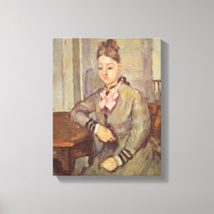 Madame Cezanne Leaning on a Table, 1873-77 Canvas Print