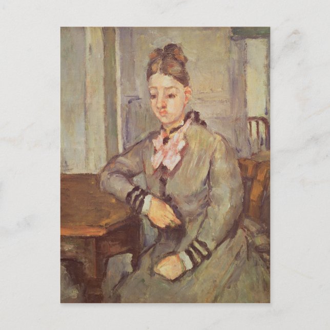 Madame Cezanne Leaning on a Table, 1873-77 Postcard (Front)