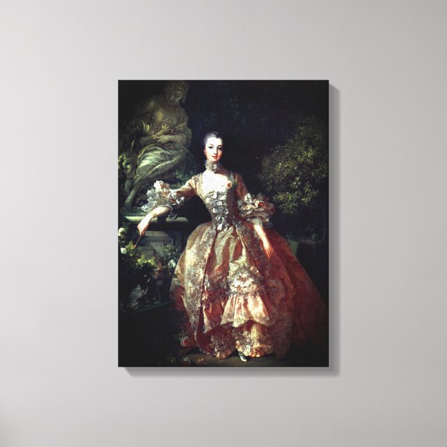Madame de Pompadour - Francois Boucher - 1759. Canvas Print (Front)