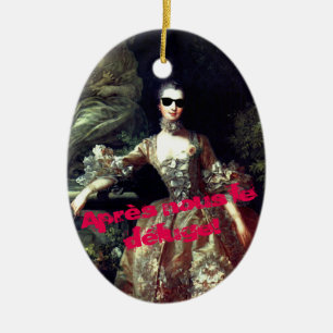 ♥ Madame de Pompadour with Sunglasses le déluge ♥ Ceramic Tree Decoration