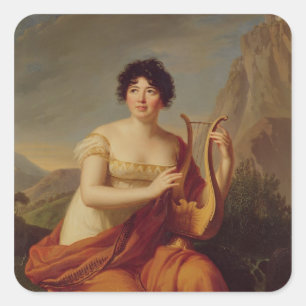 Madame de Stael as Corinne Square Sticker