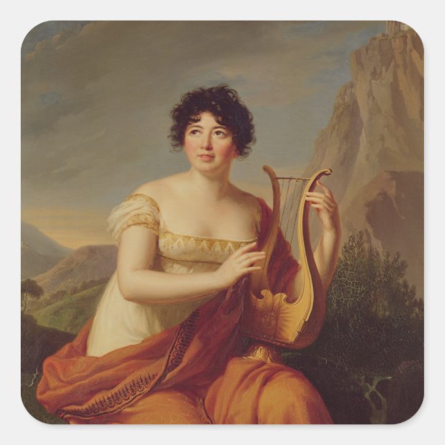 Madame de Stael as Corinne Square Sticker (Front)
