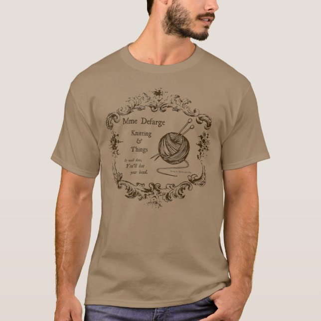 Madame Defarges Knitting T-Shirt (Front)