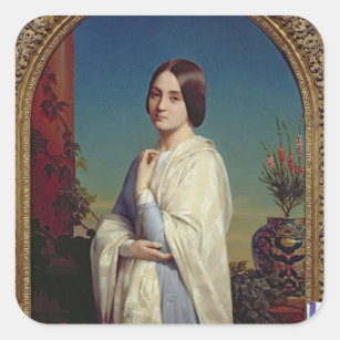 Madame Edouard Dubufe  1842 Square Sticker