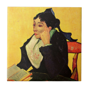 Madame Ginoux with Books by Vincent van Gogh Tile