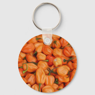 Madame Jeanette peppers oil paint effect Key Ring