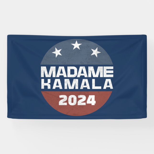 Madame Kamala Harris 2024 for President Patriotic Banner (Horizontal)