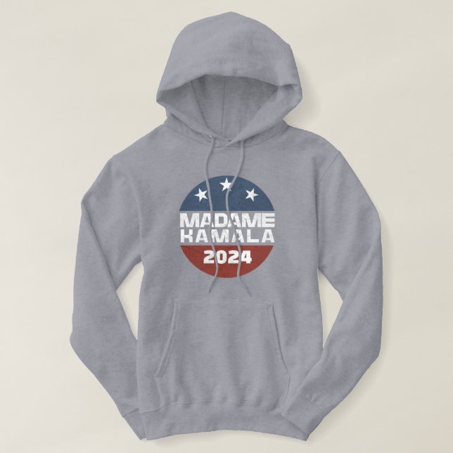 Madame Kamala Harris 2024 for President Patriotic Hoodie (Design Front)