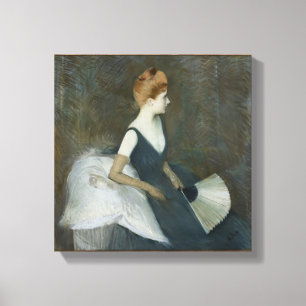 Madame Marthe Letellier Sitting on a Sofa Canvas Print