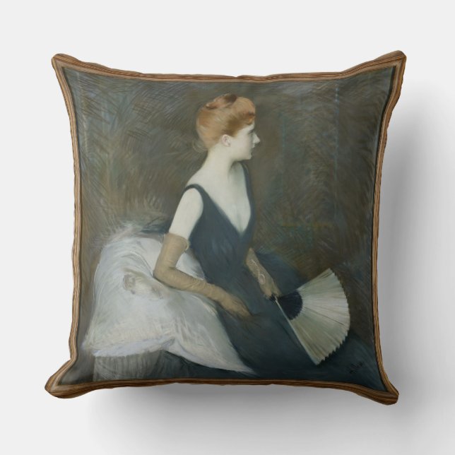 Madame Marthe Letellier Sitting on a Sofa Cushion (Front)