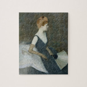 Madame Marthe Letellier Sitting on a Sofa Jigsaw Puzzle