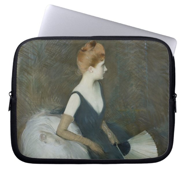 Madame Marthe Letellier Sitting on a Sofa Laptop Sleeve (Front)