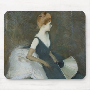 Madame Marthe Letellier Sitting on a Sofa Mouse Mat
