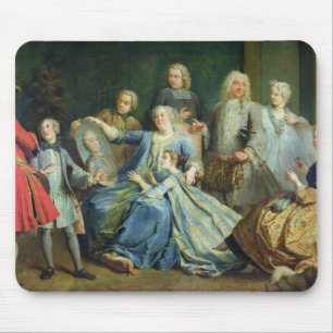 Madame Mercier  Surrounded by her Family, 1731 Mouse Mat