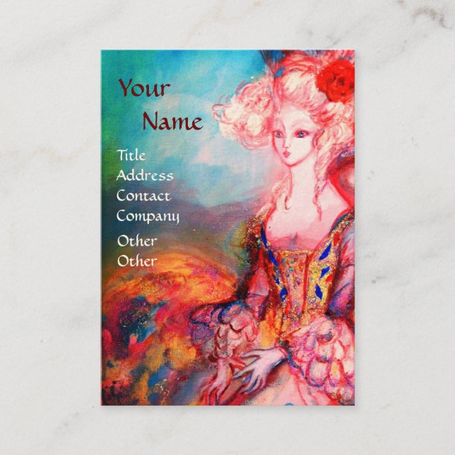 MADAME POMPADOUR Beauty Fashion Hair Yellow Blue Business Card (Front)