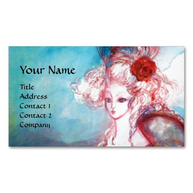 MADAME POMPADOUR ,Beauty,Salon,Spa ,Makeup Artist Magnetic Business Card (Front)