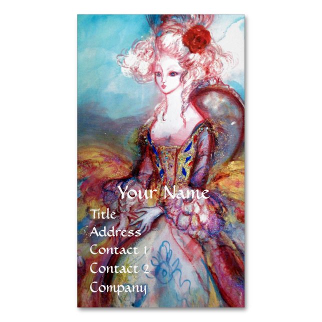 MADAME POMPADOUR ,Beauty,Salon,Spa ,Makeup Artist Magnetic Business Card (Front Vertical)