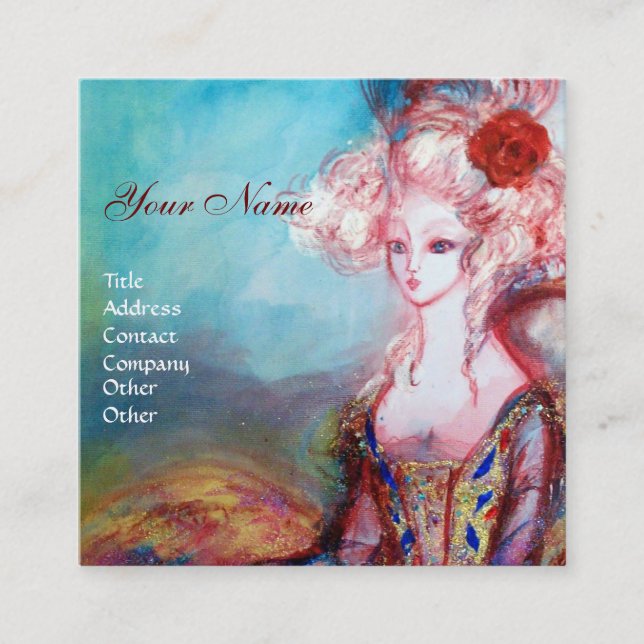 MADAME POMPADOUR Beauty,Salon,Spa ,Makeup Artist Square Business Card (Front)