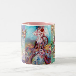 MADAME POMPADOUR / BUTTERFLY IN GOLD SPARKLES Two-Tone COFFEE MUG