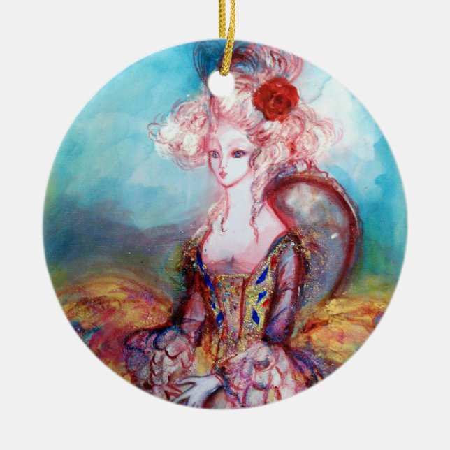 MADAME POMPADOUR CERAMIC TREE DECORATION (Front)