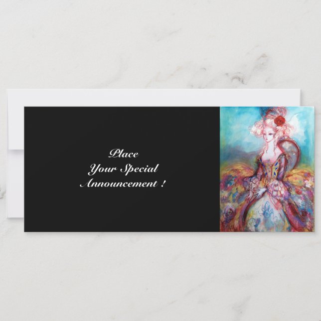 MADAME POMPADOUR ,Classy Gold Costume Party Invitation (Front)