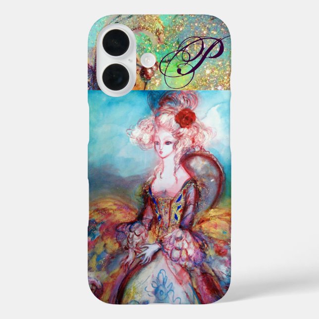 MADAME POMPADOUR , ELEGANT BEAUTY FASHION MONOGRAM Case-Mate iPhone CASE (Back)