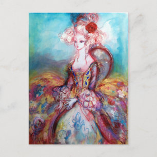 MADAME POMPADOUR / Elegant Beauty Fashion Postcard