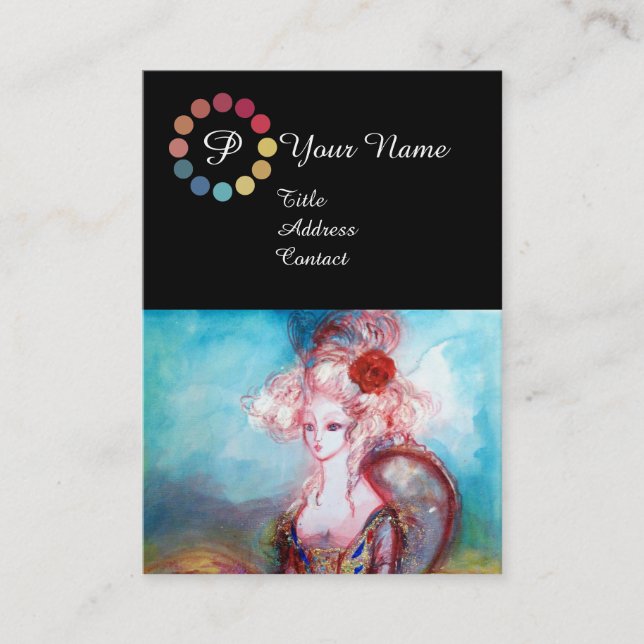 MADAME POMPADOUR MAKEUP ARTIST COLOR PALETTE BUSINESS CARD (Front)