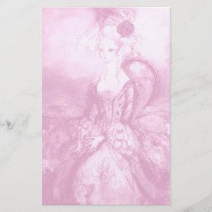 MADAME POMPADOUR ,soft  pink white Stationery