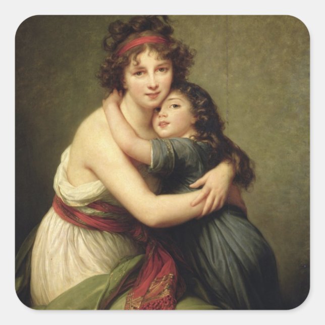 Madame Vigee-Lebrun and her Daughter Square Sticker (Front)