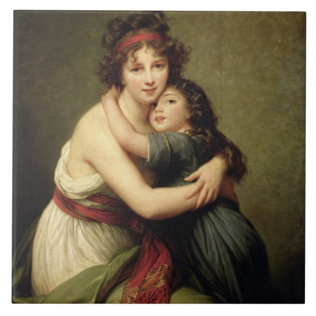 Madame Vigee-Lebrun and her Daughter Tile (Front)