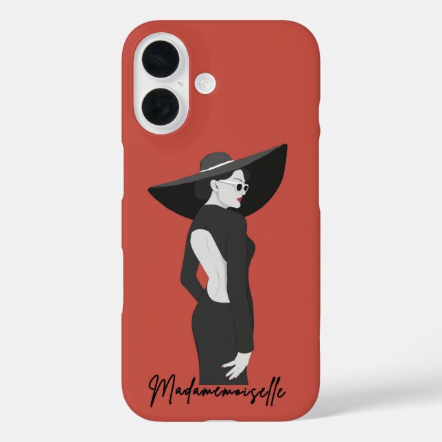 Madamemoiselle illustration - Red Case-Mate iPhone Case (Back)
